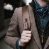 Man with Urban Explorer Leather Backpack